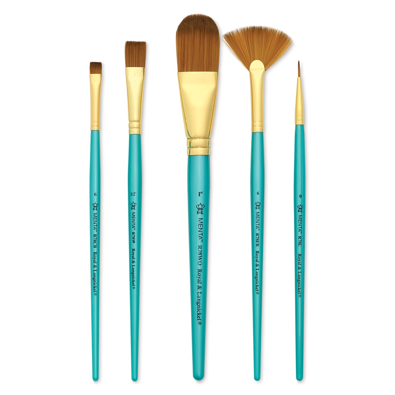 Royal & Langnickel Menta Synthetic Sable Ceramic Brush Set - Set of 5